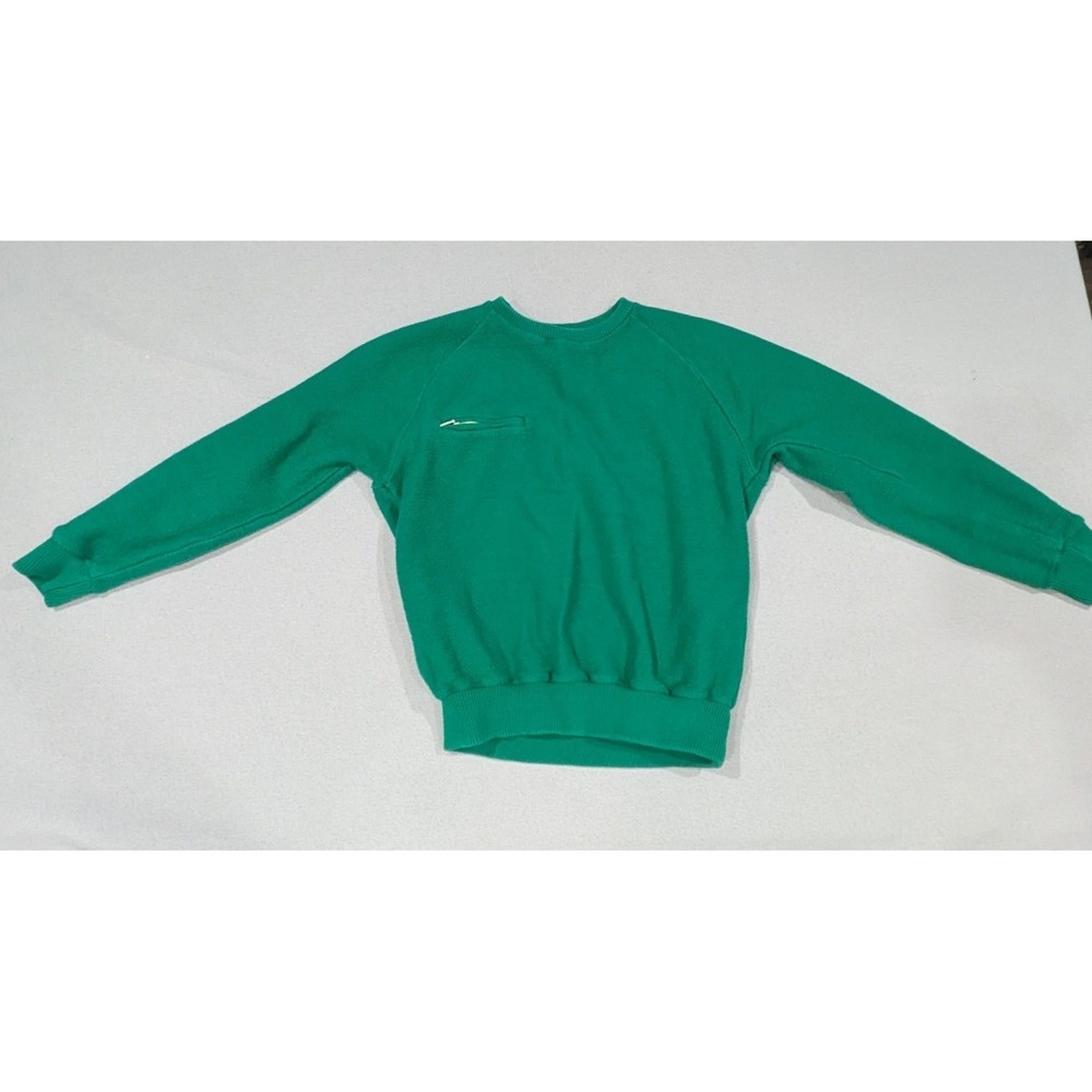 Merona Sport Sweatshirt Womens Large Green Excellent Vintage Cotton Zip Pocket